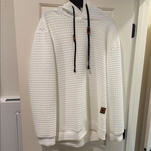 White Quilted Men's Sweater